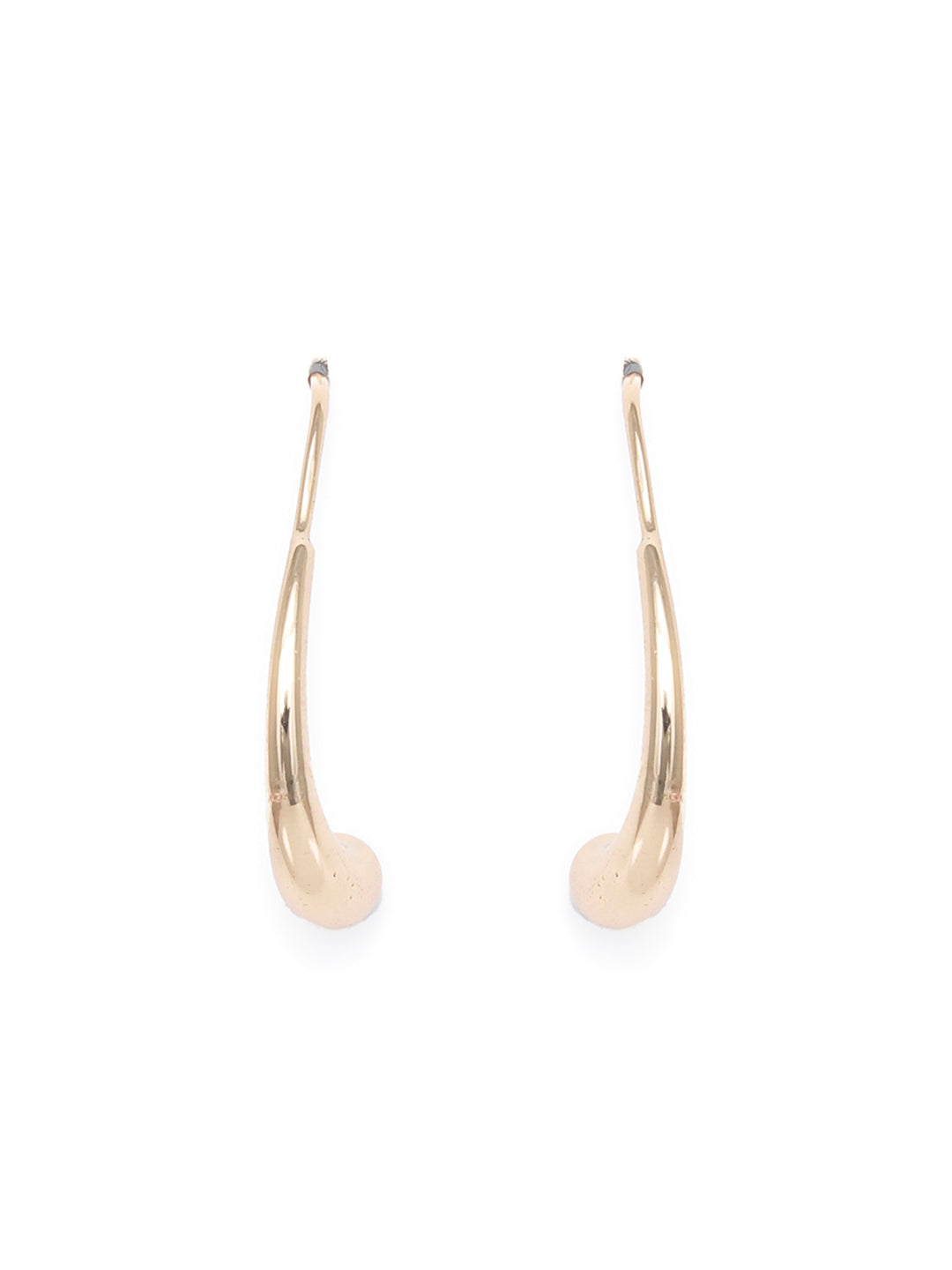 Classic Curves - Gold Plated Half Hoop Drop Earrings