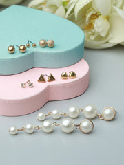 Gold Toned Studs Set of 7