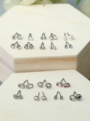 Metallic Dainty Studs Set of 18