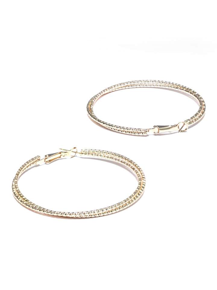 Metallic Studs & Hoop Earrings Set of 9