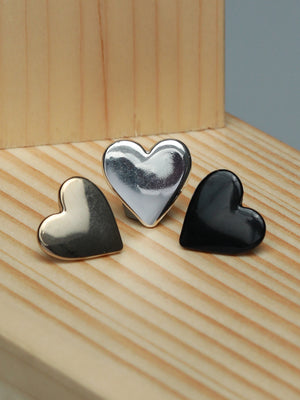 Metallic Heart Studs