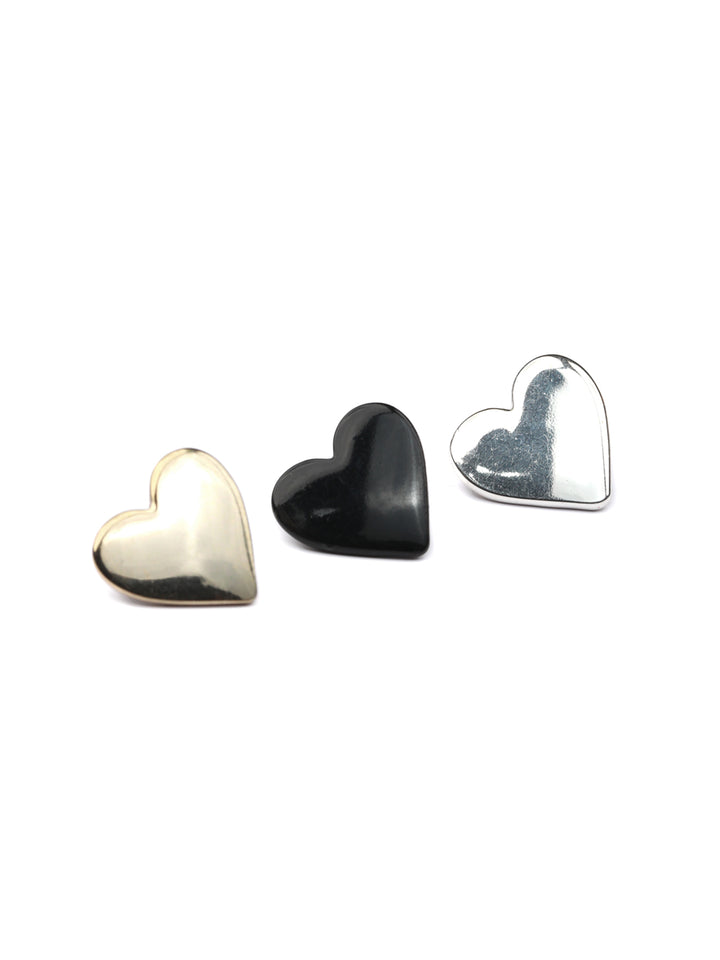 Metallic Heart Studs