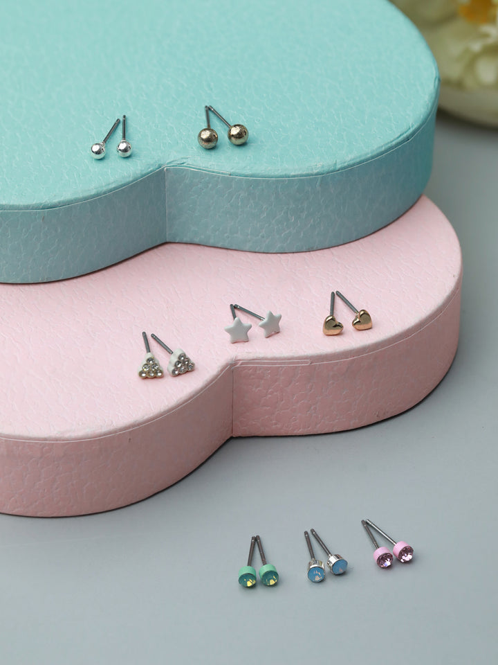 Dainty Stud Earring Set of 8