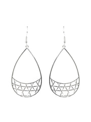 Filigree Silver Plated Tear Drop Earrings
