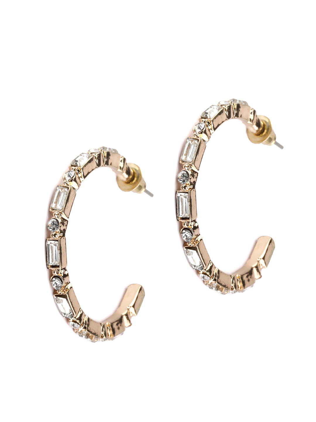 American Diamond Rose Gold Hoop Earrings