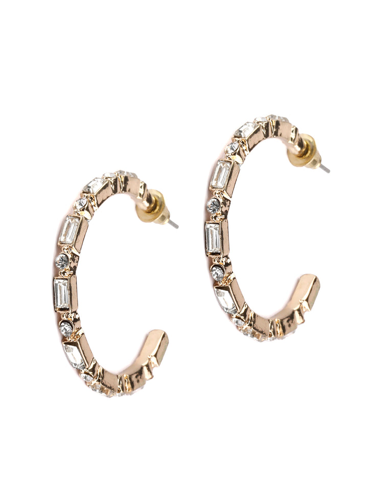 American Diamond Rose Gold Hoop Earrings
