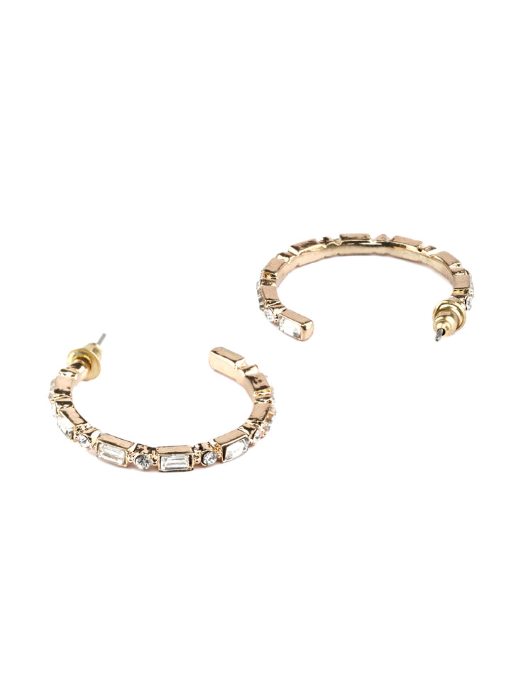 American Diamond Rose Gold Hoop Earrings