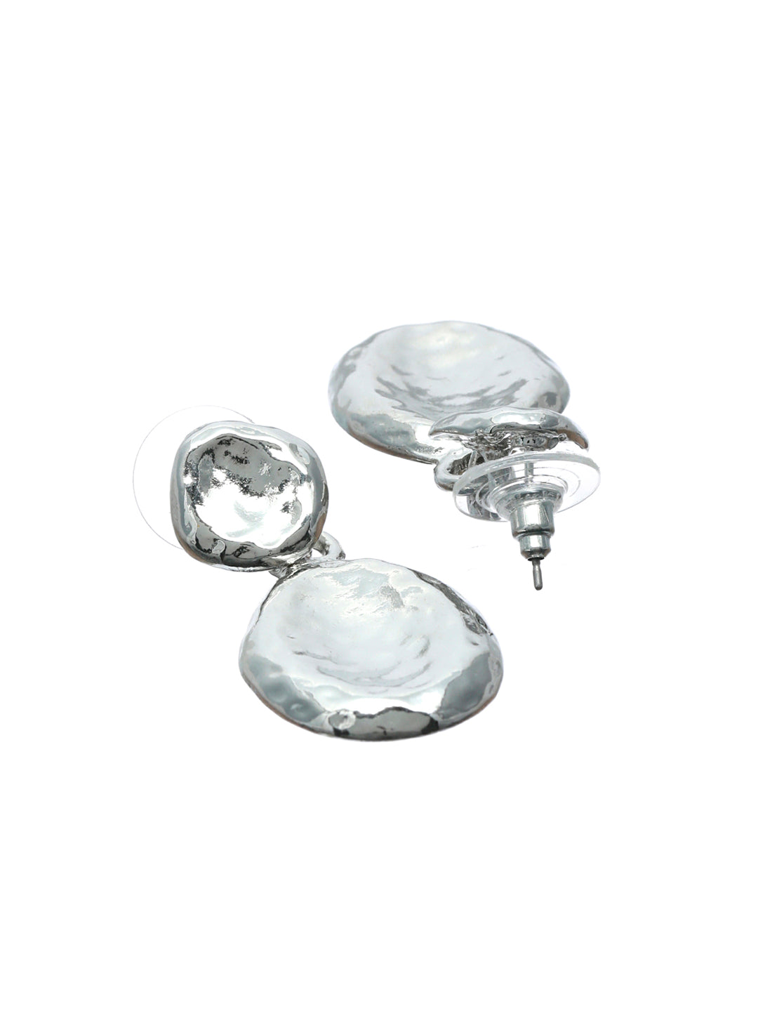 Prita Hammered Silver-Plated Tear Drop Earrings