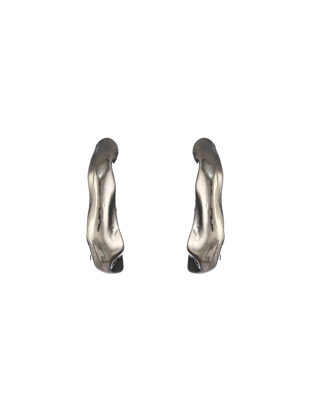Contemporary Silver-Plated Half-Hoop Earrings