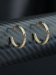 Prita Patterned Gold Plated Mini Hoops