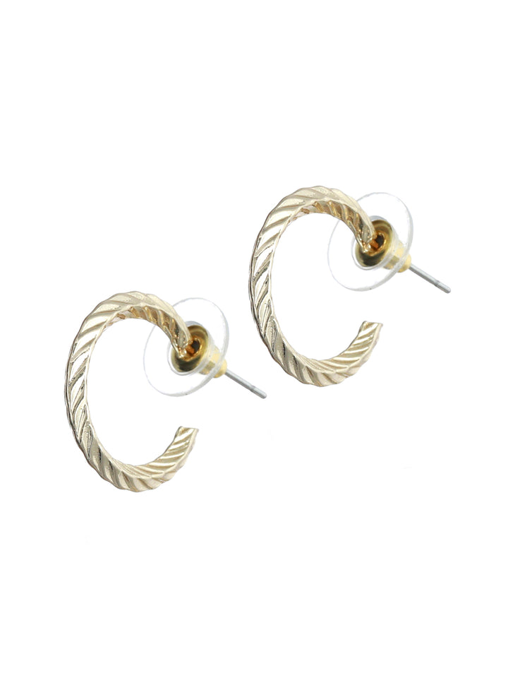 Prita Patterned Gold Plated Mini Hoops