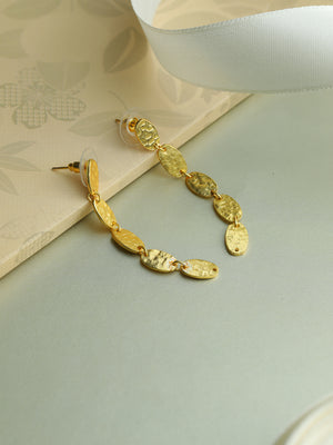 Prita Hammered Gold Plated Drop Earrings