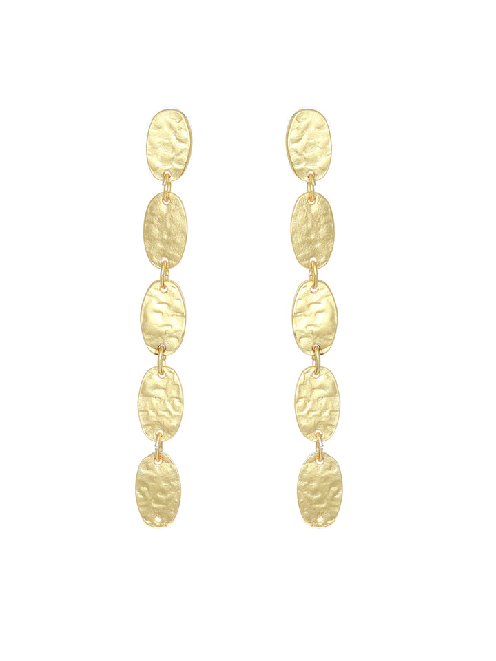 Prita Hammered Gold Plated Drop Earrings
