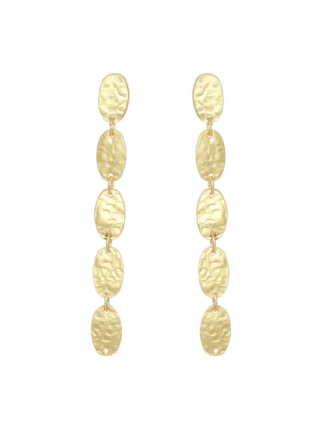 Prita Hammered Gold Plated Drop Earrings