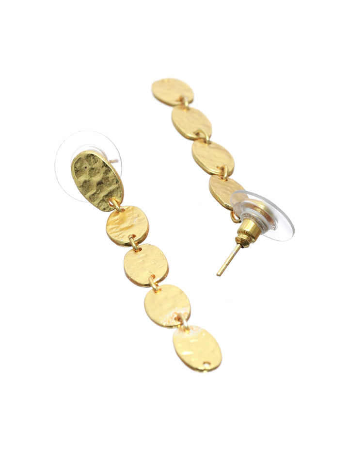 Prita Hammered Gold Plated Drop Earrings