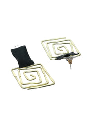 Prita Black & Gold Geometric Drop Earrings