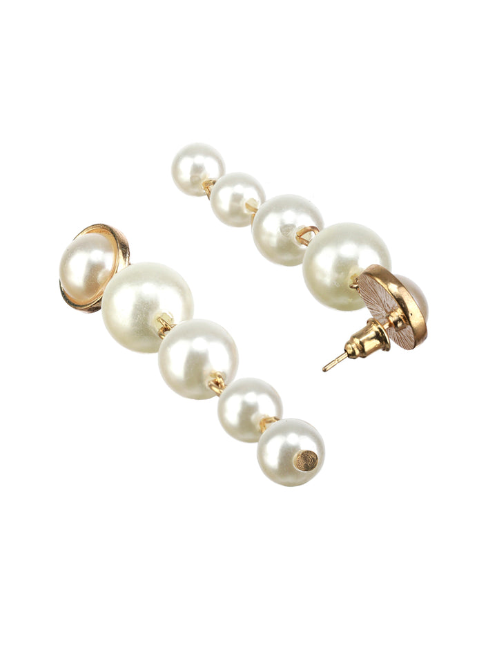 Prita Pearl Gold Plated Studs & Hoop Earrings Set of 8