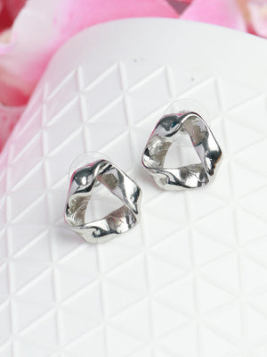 Prita Silver Plated Hammered Studs