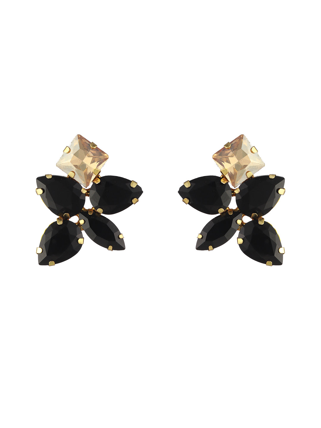 Certified 14k Yellow Gold 4-Prong Basket Round Black Diamond Stud Earrings  2.00 ct. tw. - DiamondStuds.com