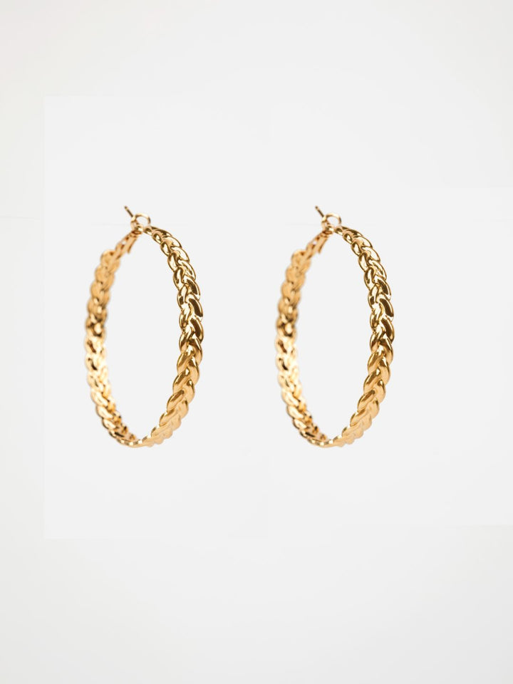 Elegant Textured Gold-Plated Hoop Earrings