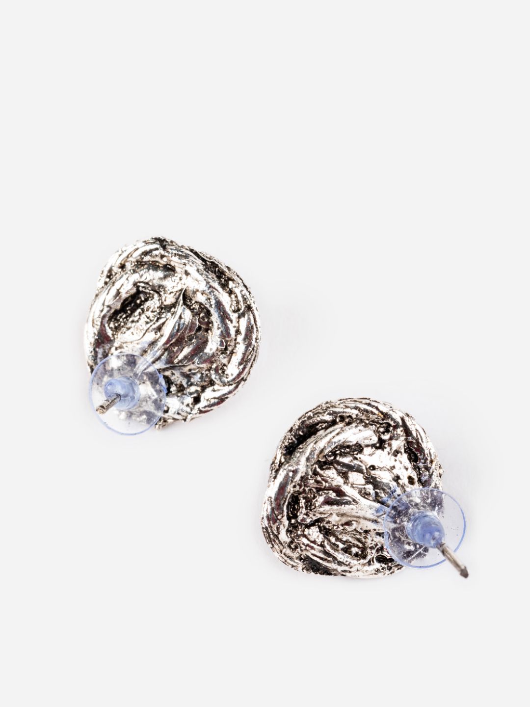 Floral Bud White Pearl Silver-Plated Stud Earrings