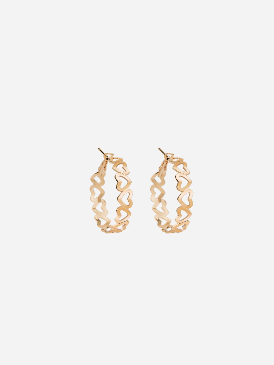 Heart Knit Gold-Plated Hoop Earrings