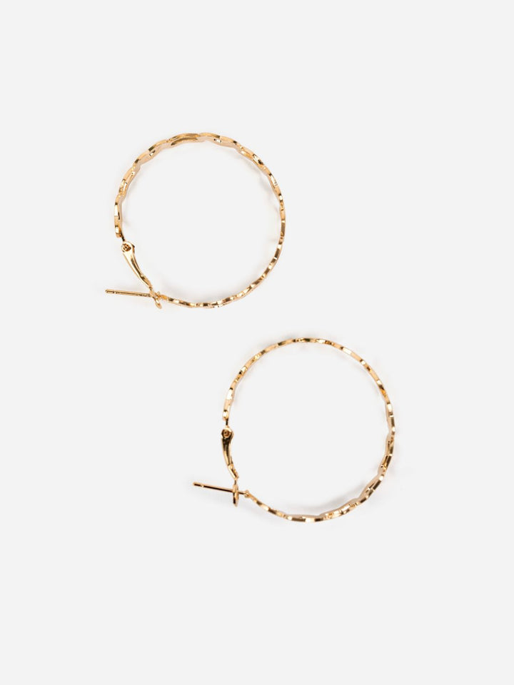 Heart Knit Gold-Plated Hoop Earrings