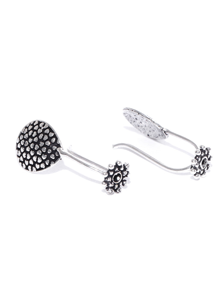 Silver Plated Oval Earcuff For Women
