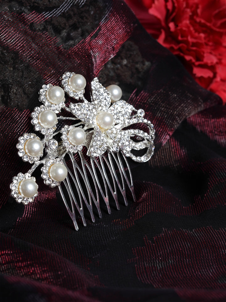 Women'S Stones And Pearls Studded Hair Clips