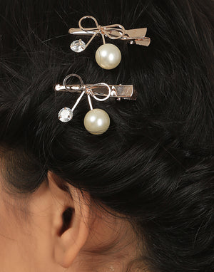 Off-White Pearl Side Pin For Girls & Women
