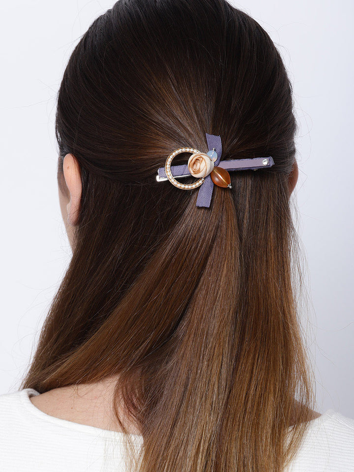 Women Fashion Hair Accessories Ellipse Acrylic Gemstone Clip For Girls