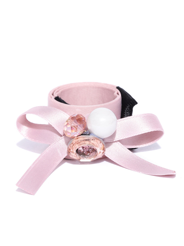 Bow With Pearl Hair Band For Girls
