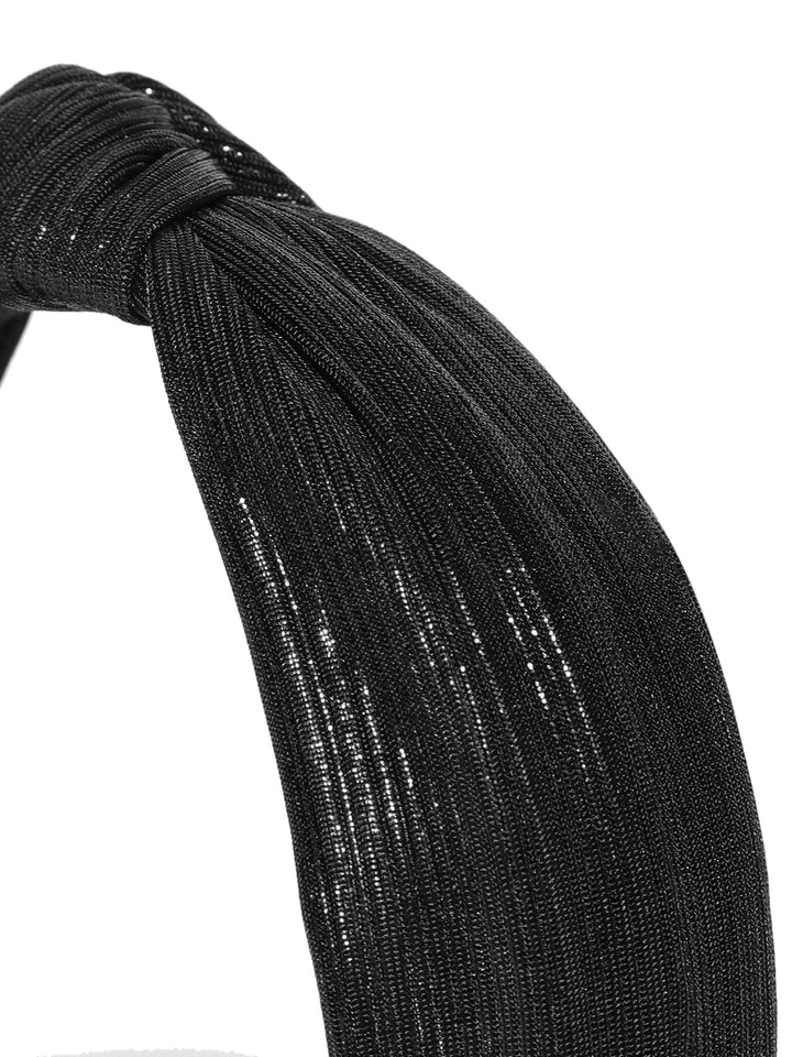 Shiny Finish Cross Knot Design Black Hairband