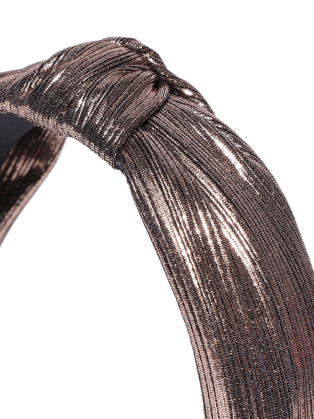 Shiny Finish Cross Knot Design Tortilla Brown Hairband