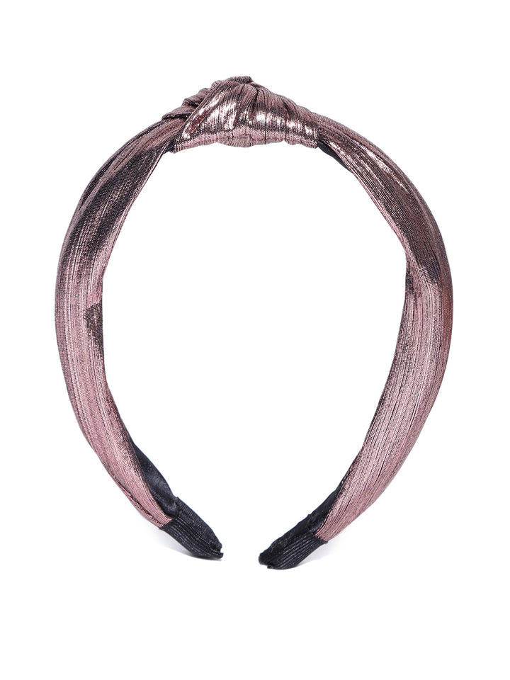 Shiny Finish Cross Knot Design Pinkish Colour Hairband