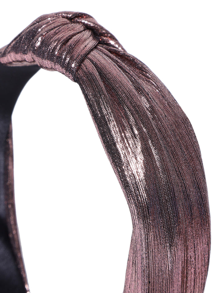 Shiny Finish Cross Knot Design Pinkish Colour Hairband