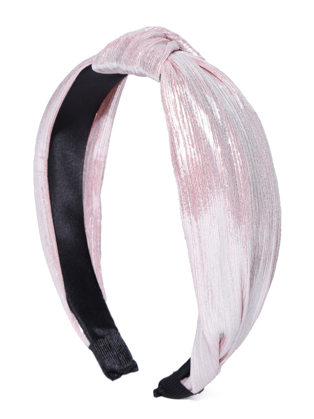 Shiny Finish Cross Knot Design Beige Colour Hairband