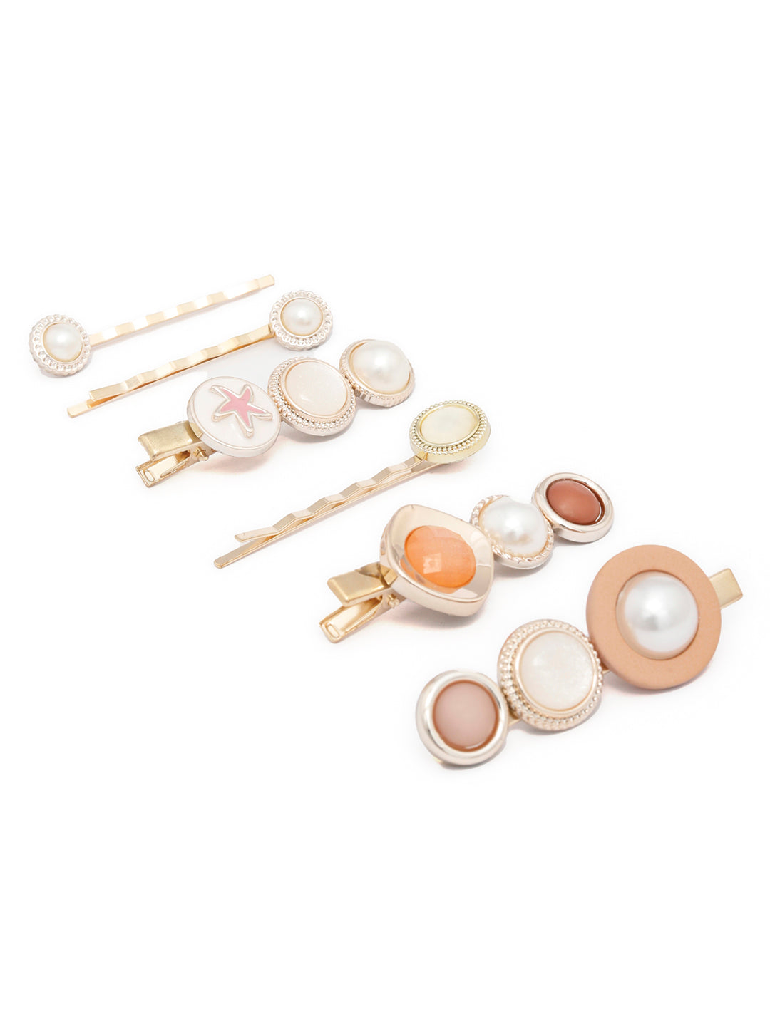 Gold Plated Set of 5 Star Hair Pins