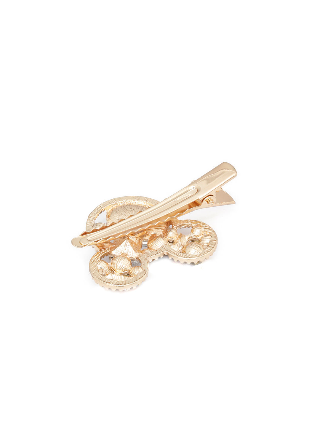 Stones Gold Plated Teddy Bear Hair Pin