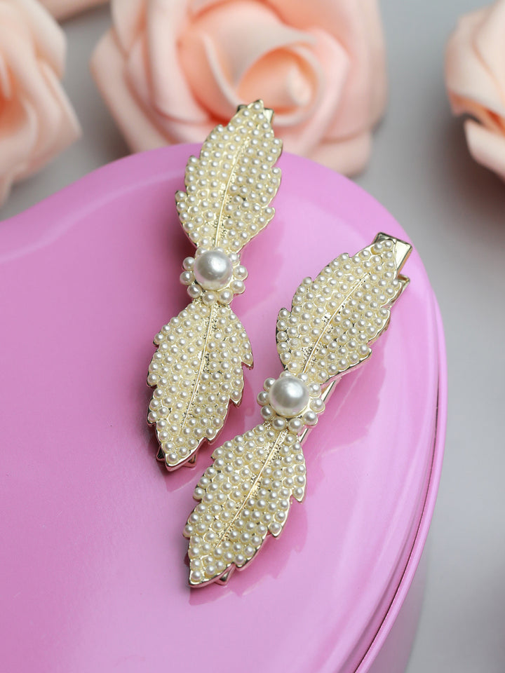 White Pearl Floral Hair Pin Set