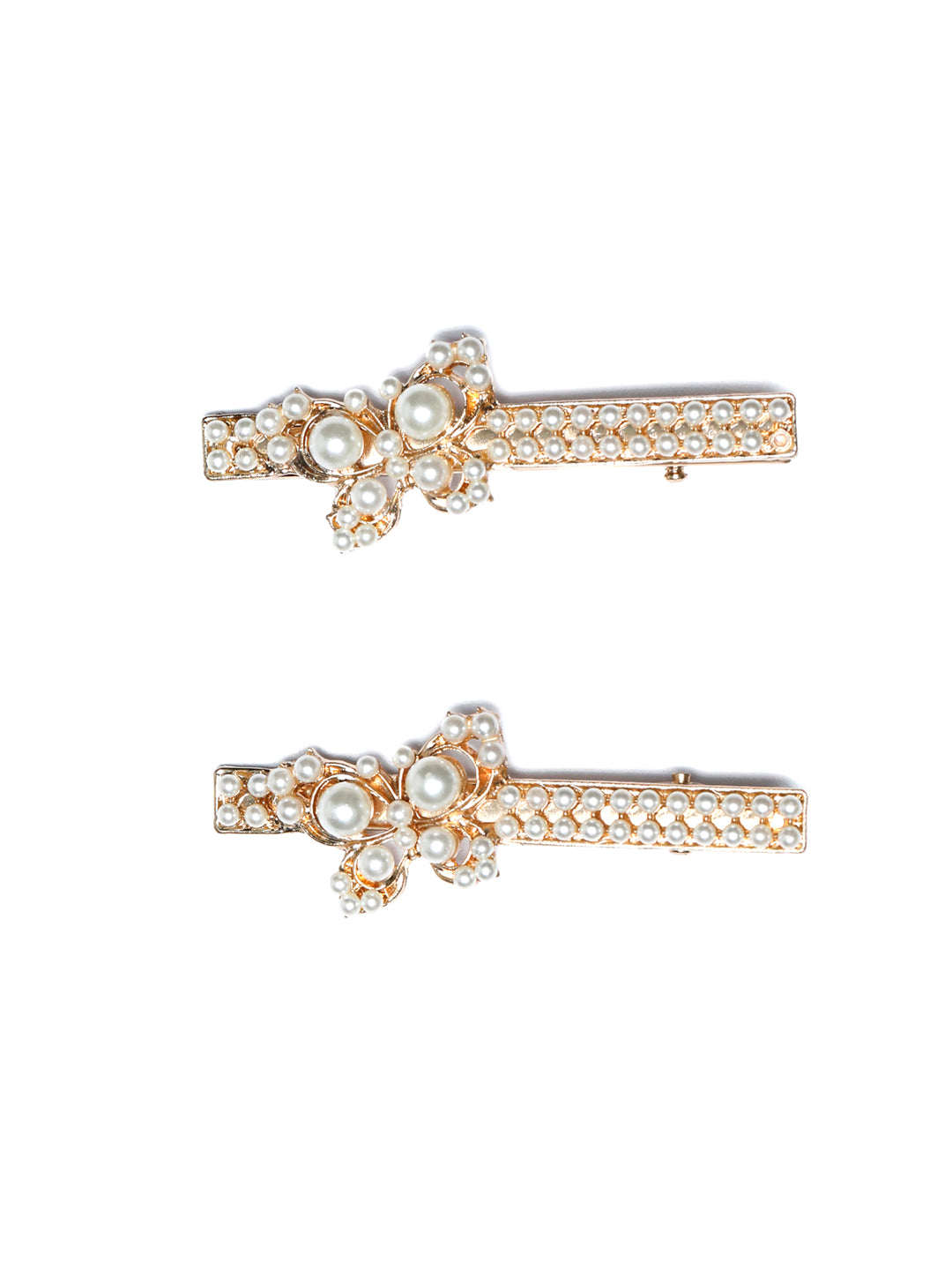 Pearl Studded Butterfly Hair Pin Set