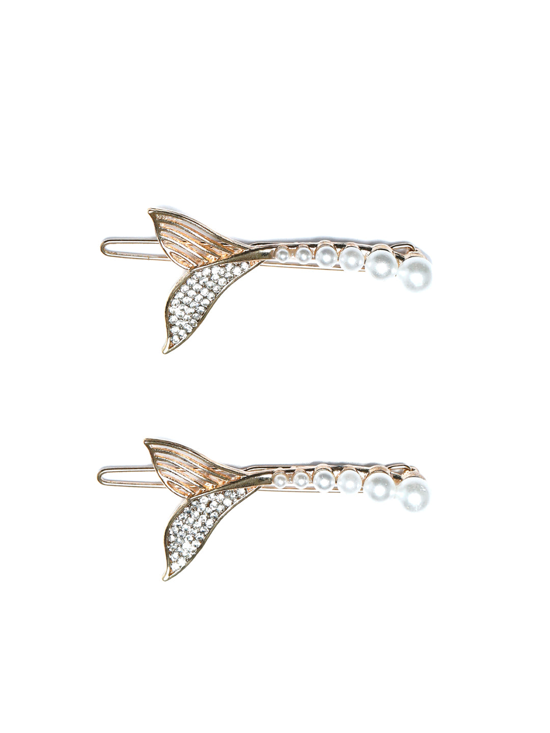 White Pearl Fish Tail Hair Pin Set