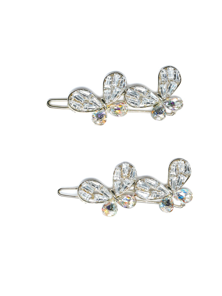 Stone Studded Butterfly Hair Pin Set