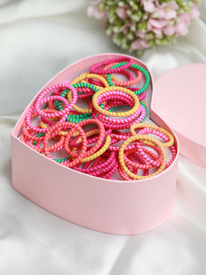 Multi Coloured Textured Hair Ties Pack of 100