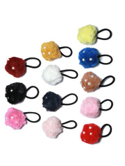Multi Coloured Fur Hair Ties Pack of 12
