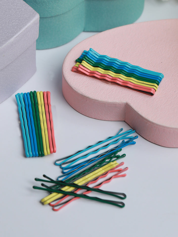 Multi Coloured Hair Pins Set of 50