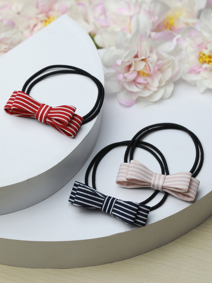 Multi Coloured Bow Hair Ties Pack of 6