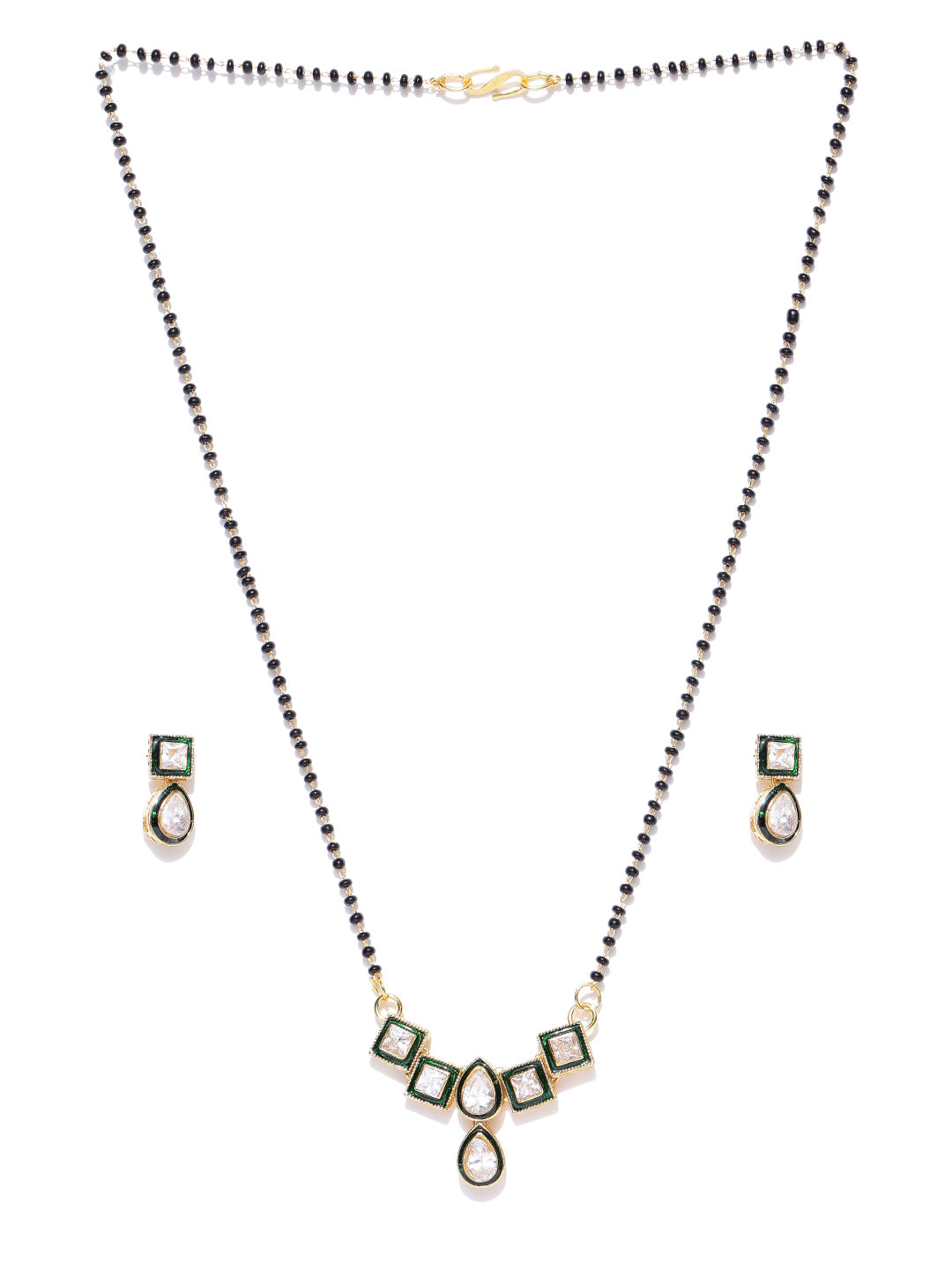 One gram gold mangalsutra Kasu pendant with earrings set  Swarnakshi  Jewelry