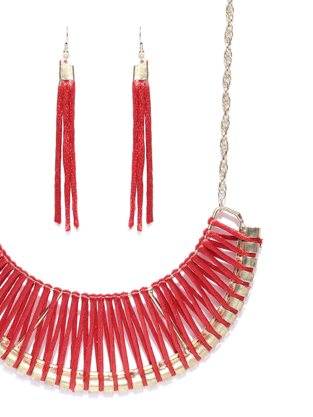 Red Thread Gold Plated Jewellery Set