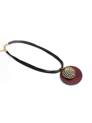 Maroon Gold Plated Pendant